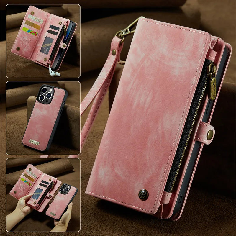 Leather Phone Case for iPhone 15 Pro Max 14 Plus 11 12 13 Wallet Card Cover for iPhone XR XS X SE 2022 8